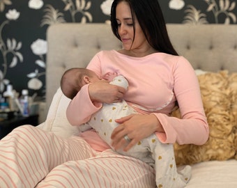 Warm organic cotton breastfeeding pyjamas