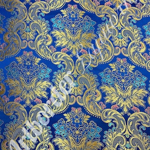 Metallic brocade 180cm. / Metallic fabric / Liturgical vestment / Priest brocade / Flowers pattern