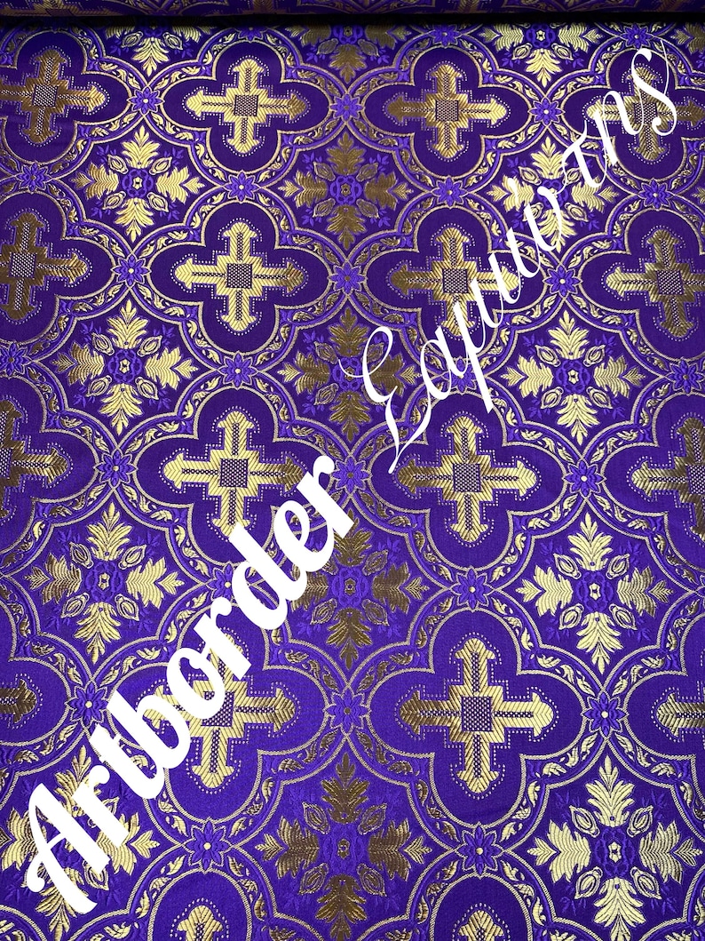 Simple Metallized Brocade 180cm./ Simple Fabric / Liturgical Vestment ...