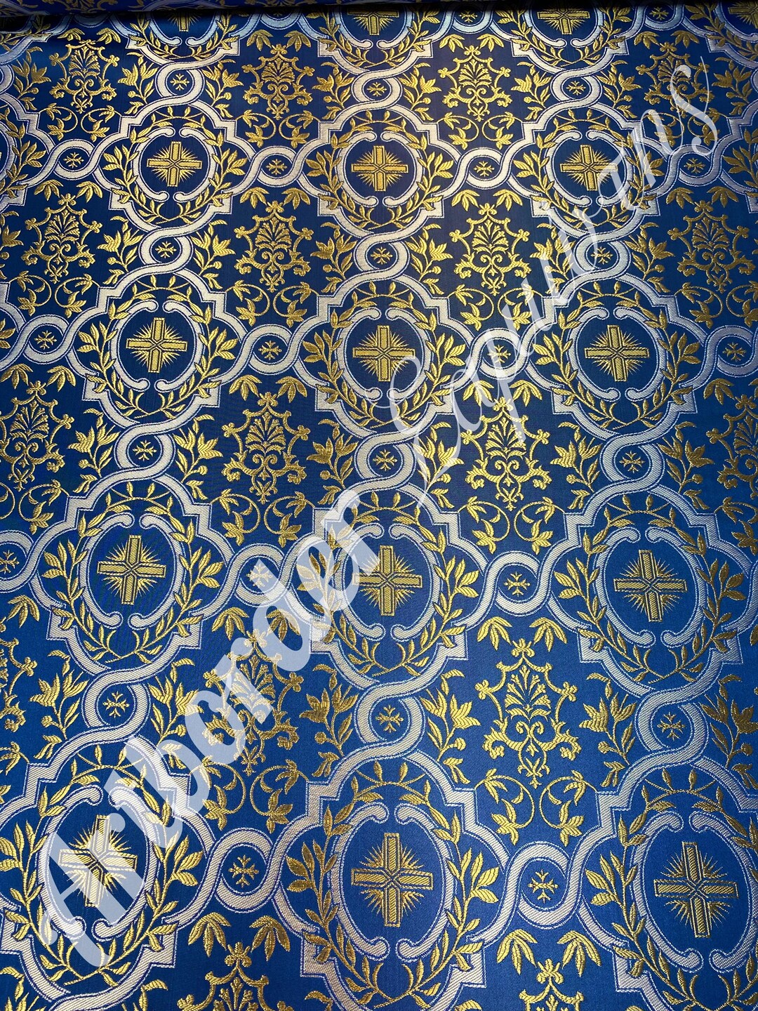 Simple Metallized Brocade 180cm. / Simple Fabric / Crosses Pattern ...