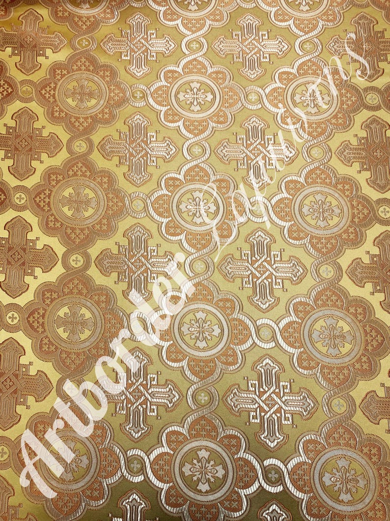 Simple Metallized Brocade 180cm./ Simple Fabric / Liturgical Vestment ...