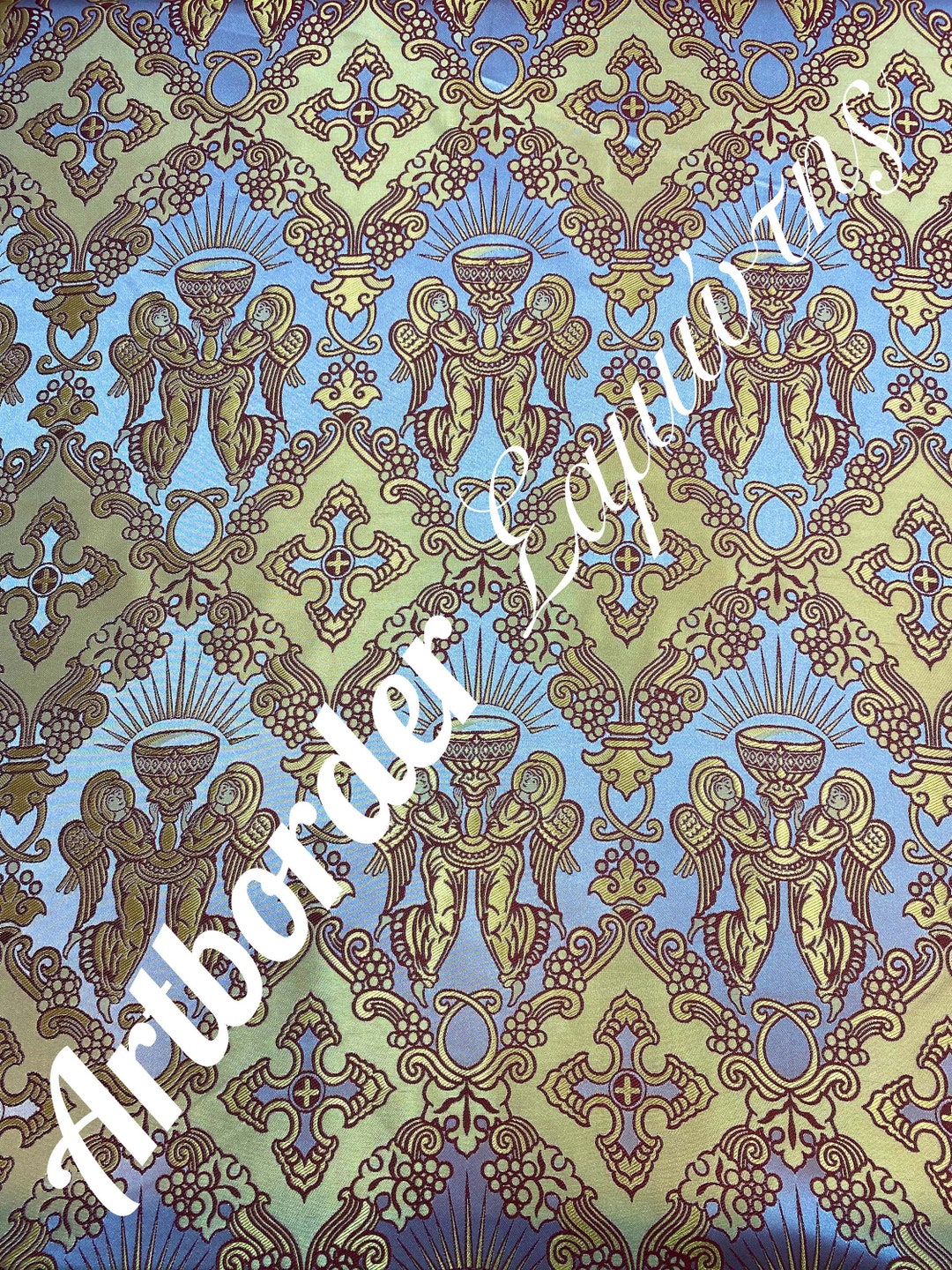 Simple Metallized Brocade 180cm./ Simple Fabric / Liturgical Vestment ...