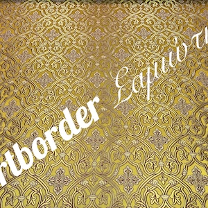 Metallic brocade 180cm. and Simple Metallized brocade 180cm.  / Metallic fabric / Metallized fabric / Liturgical vestment /Crosses pattern