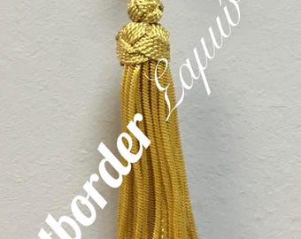 Gold / Dunkelgold / Silber Metallic Draht Barren Einkopf und Doppelkopf handgefertigte Quasten 7 cm. / 9cm.