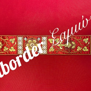 Embroidered galloons 5 meters roll , Embroidered ribbons , Decorative ribbons , Liturgical galons , Vestment ribbons , 5 meters roll