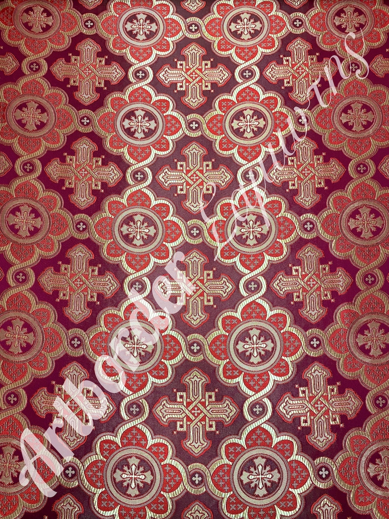 Simple Metallized Brocade 180cm./ Simple Fabric / Liturgical Vestment ...