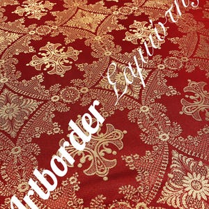 Simple metallized brocade 180cm./ Simple fabric / Liturgical vestment / Priest brocade / Crosses pattern