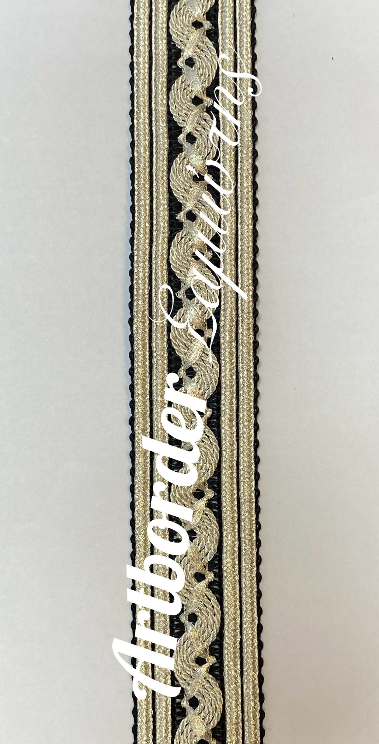 Greek Luxury Metallic Galloon - Ribbon, Design - Wave, 3.5cm Width ...