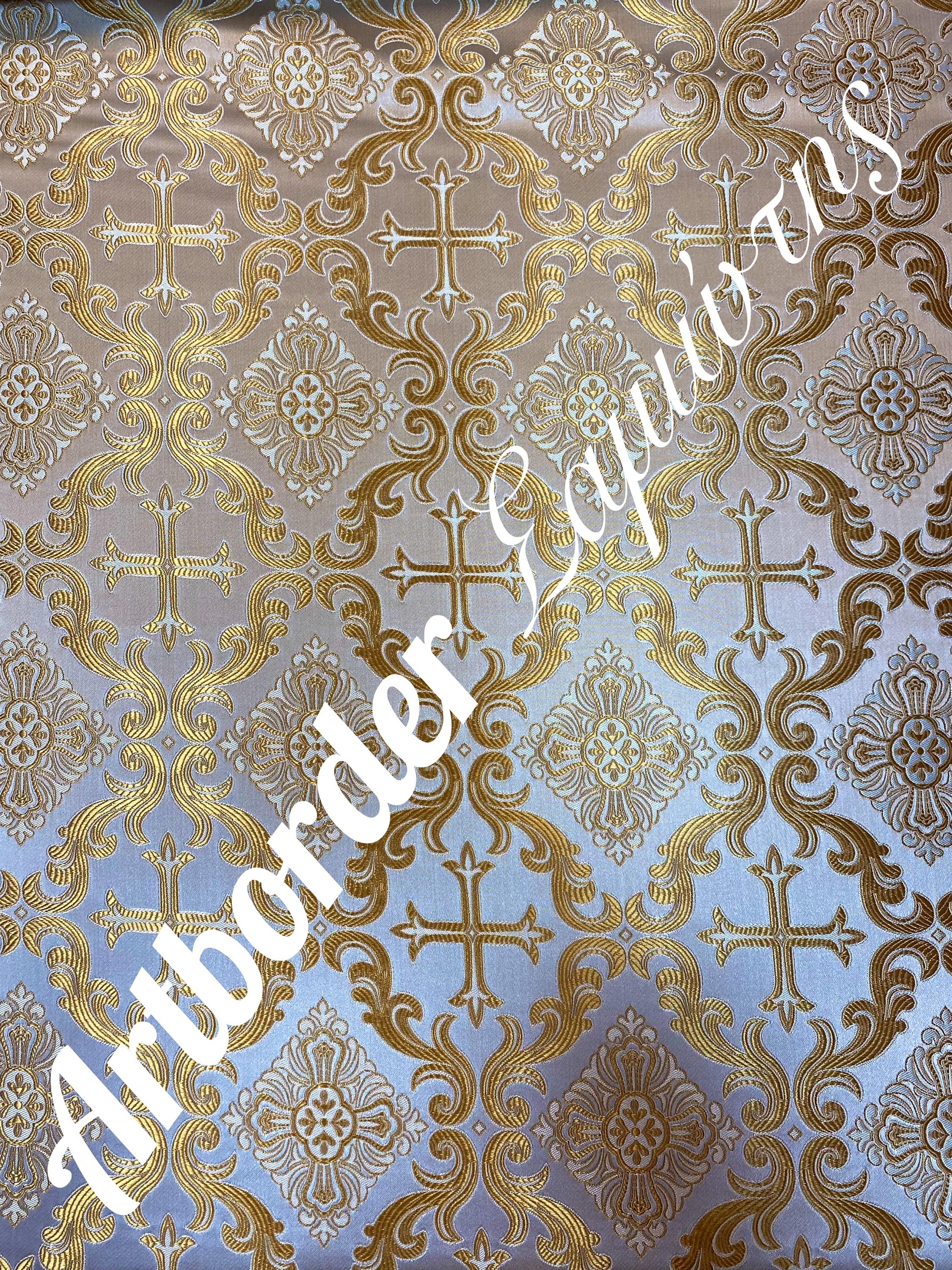 Simple Metallized Brocade 180cm./ Simple Fabric / Liturgical Vestment ...