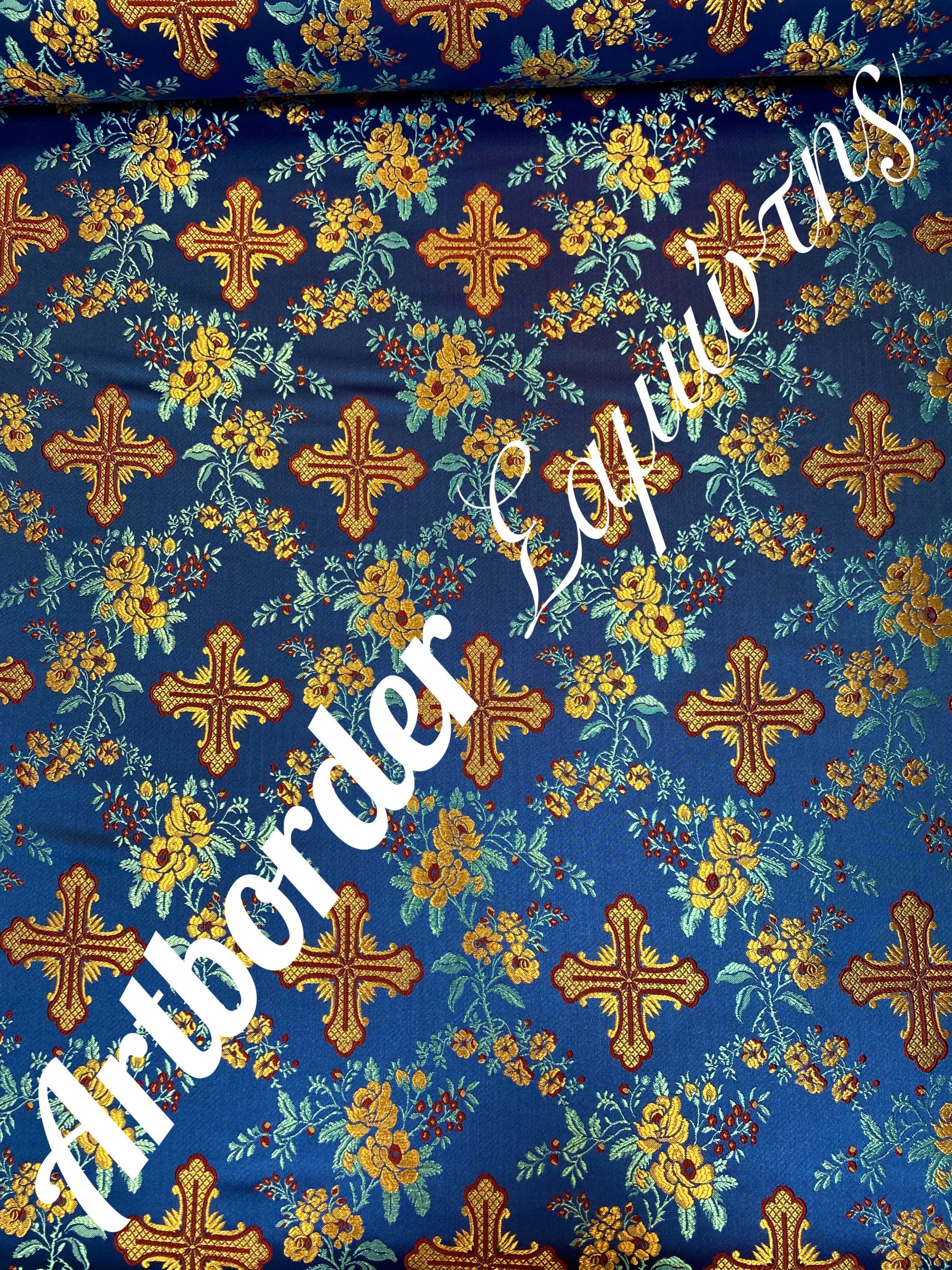 Simple Metallized Brocade 180cm. / Simple Fabric / Liturgical Vestment ...