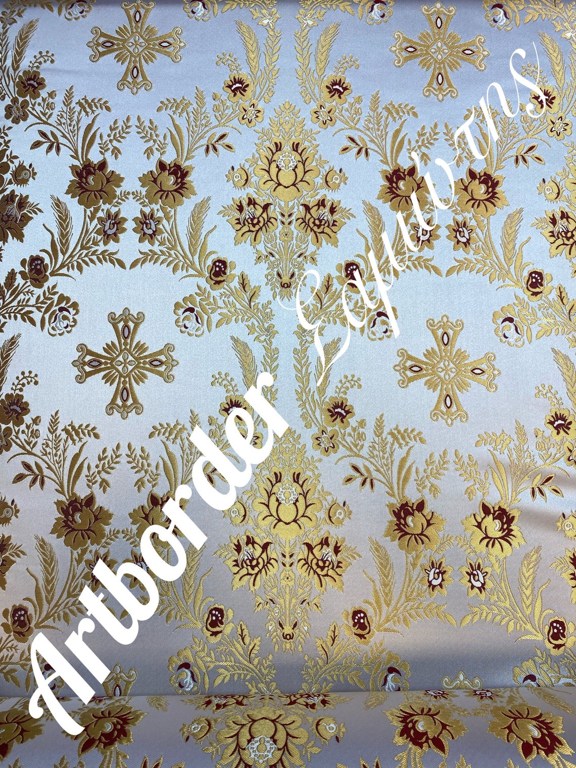 Simple Metallized Brocade 180cm. / Simple Fabric / Liturgical Vestment ...