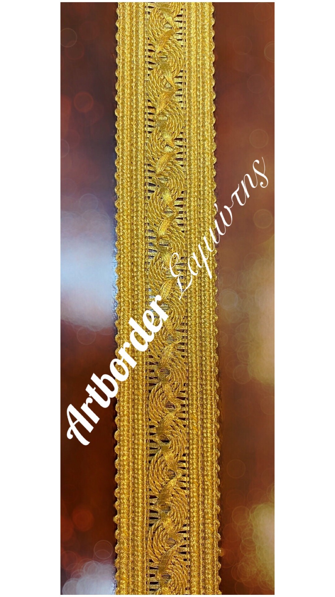 Greek Luxury Metallic Galloon - Ribbon, Design - Wave, 3.5cm Width ...