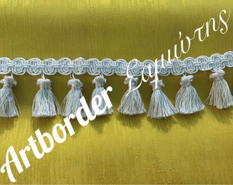 Ecru / Dirty white tassel fringe trim , 6cm. height , Acryllic and rayon composition , decoration trimming