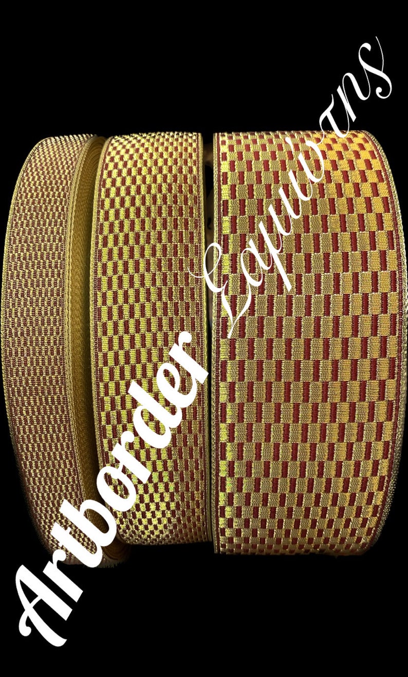 Net Design Gold Metallic Galloon , Church Liturgical Galloon , Jacquard ...