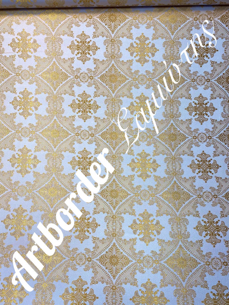 Simple Metallized Brocade 180cm./ Simple Fabric / Liturgical Vestment ...