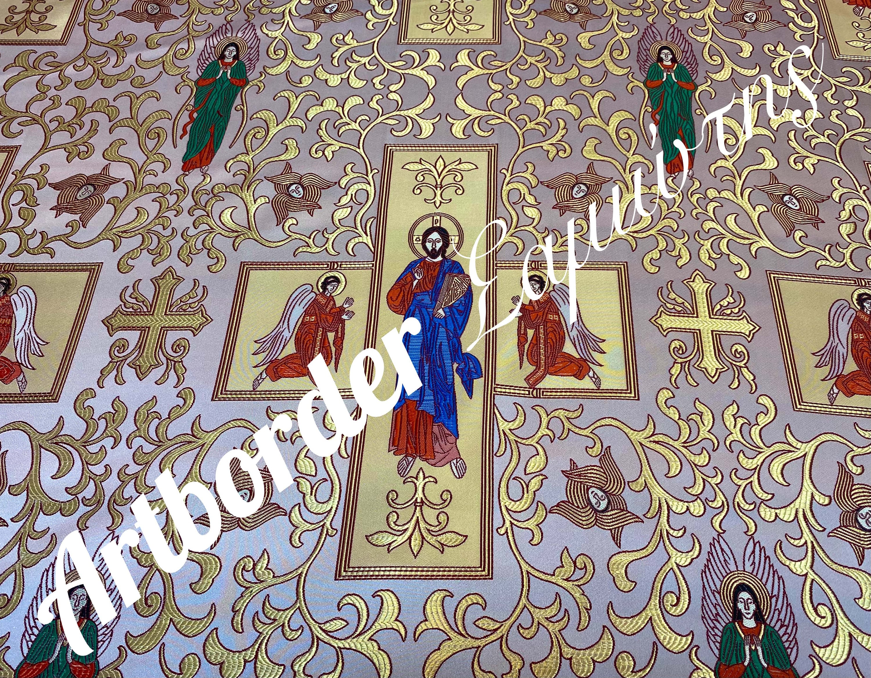 Simple Metallized Brocade 180cm./ Simple Fabric / Liturgical Vestment ...