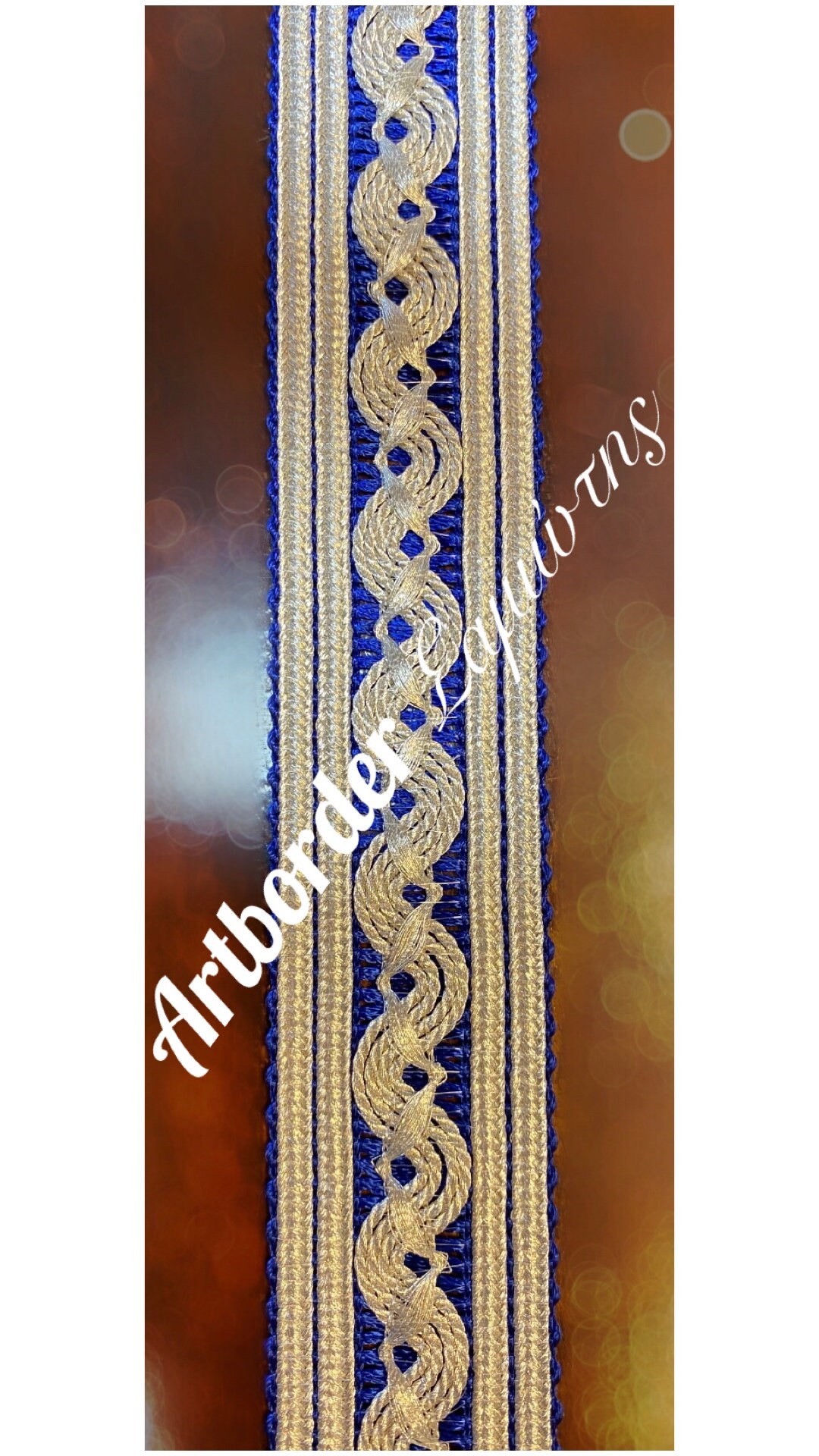 Greek Luxury Metallic Galloon - Ribbon, Design - Wave, 3.5cm Width ...