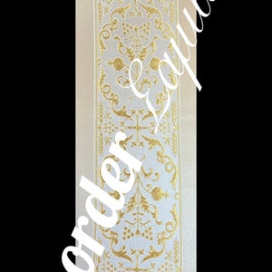 Jacquard Fabric galloon trim with crosses, Liturgical vestments fabric galloon