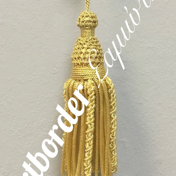 Gold / Dark gold / Silver Metallic wire big bullion handmade tassels 11cm.
