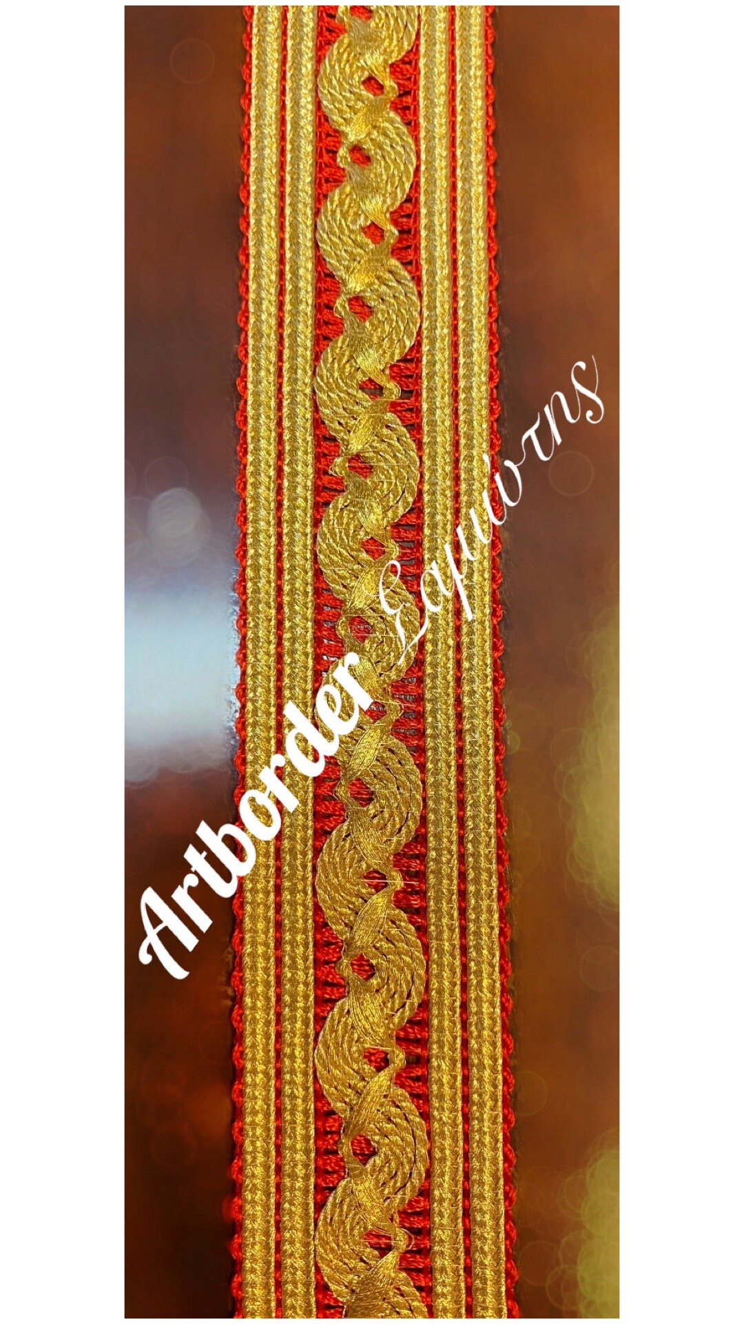 Greek Luxury Metallic Galloon - Ribbon, Design - Wave, 3.5cm Width ...