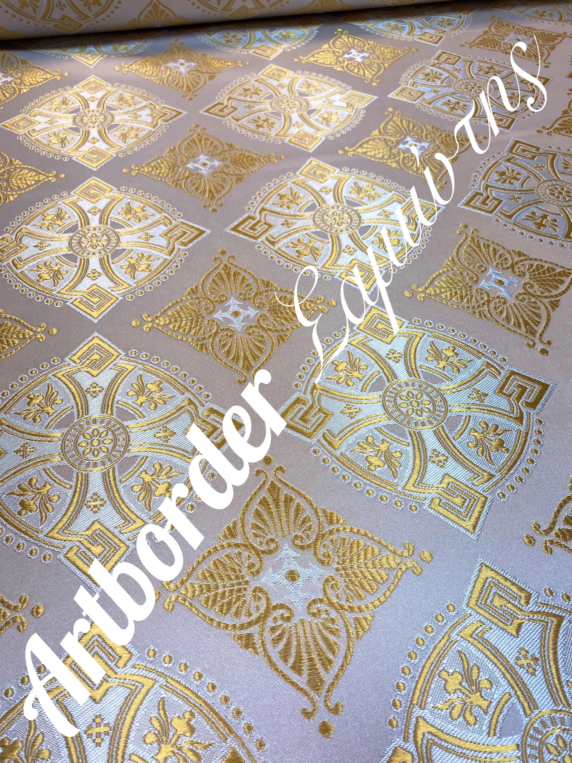 Simple Metallized Brocades 220cm Width Gold With White Background ...