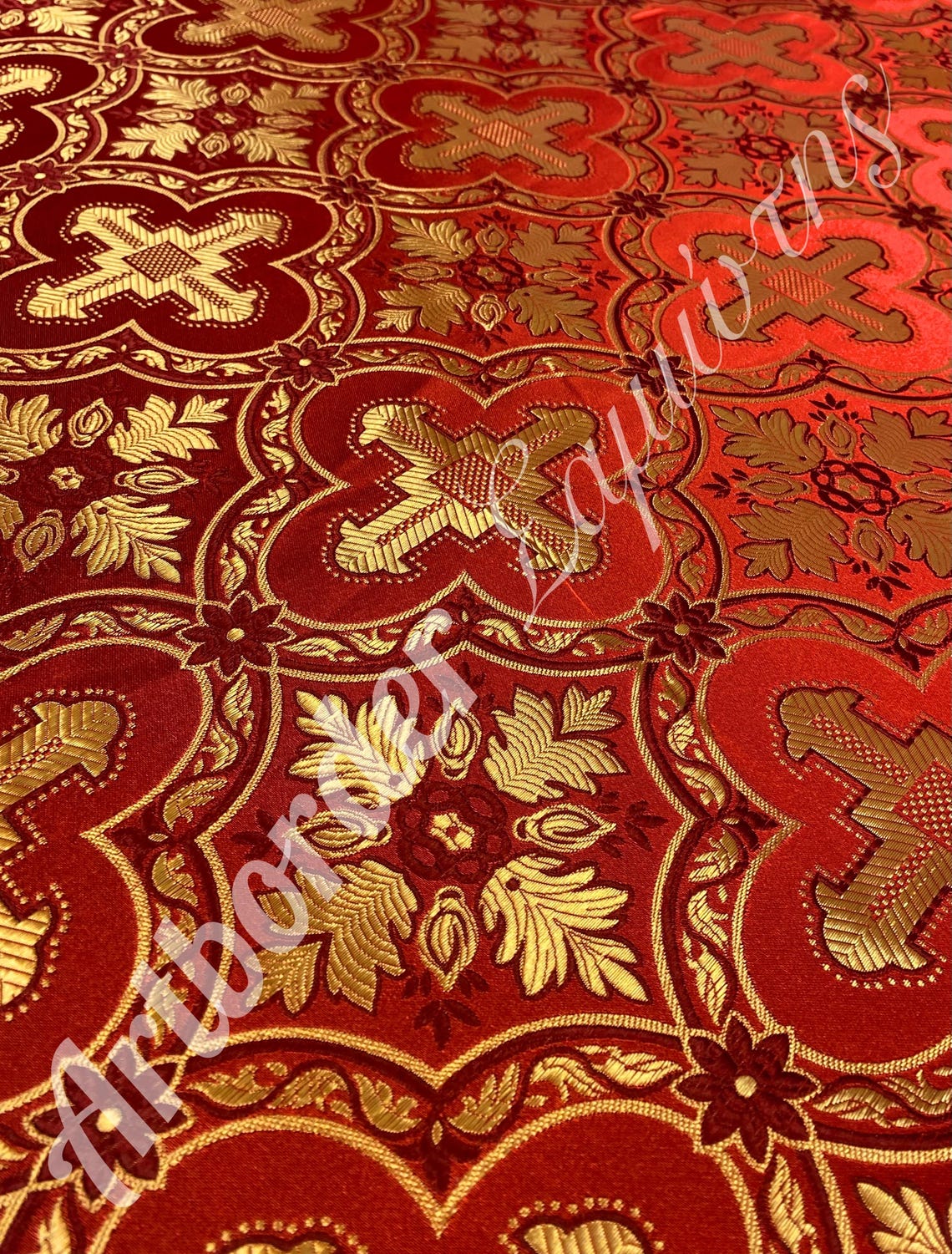 Simple Metallized Brocade 180cm./ Simple Fabric / Liturgical Vestment ...