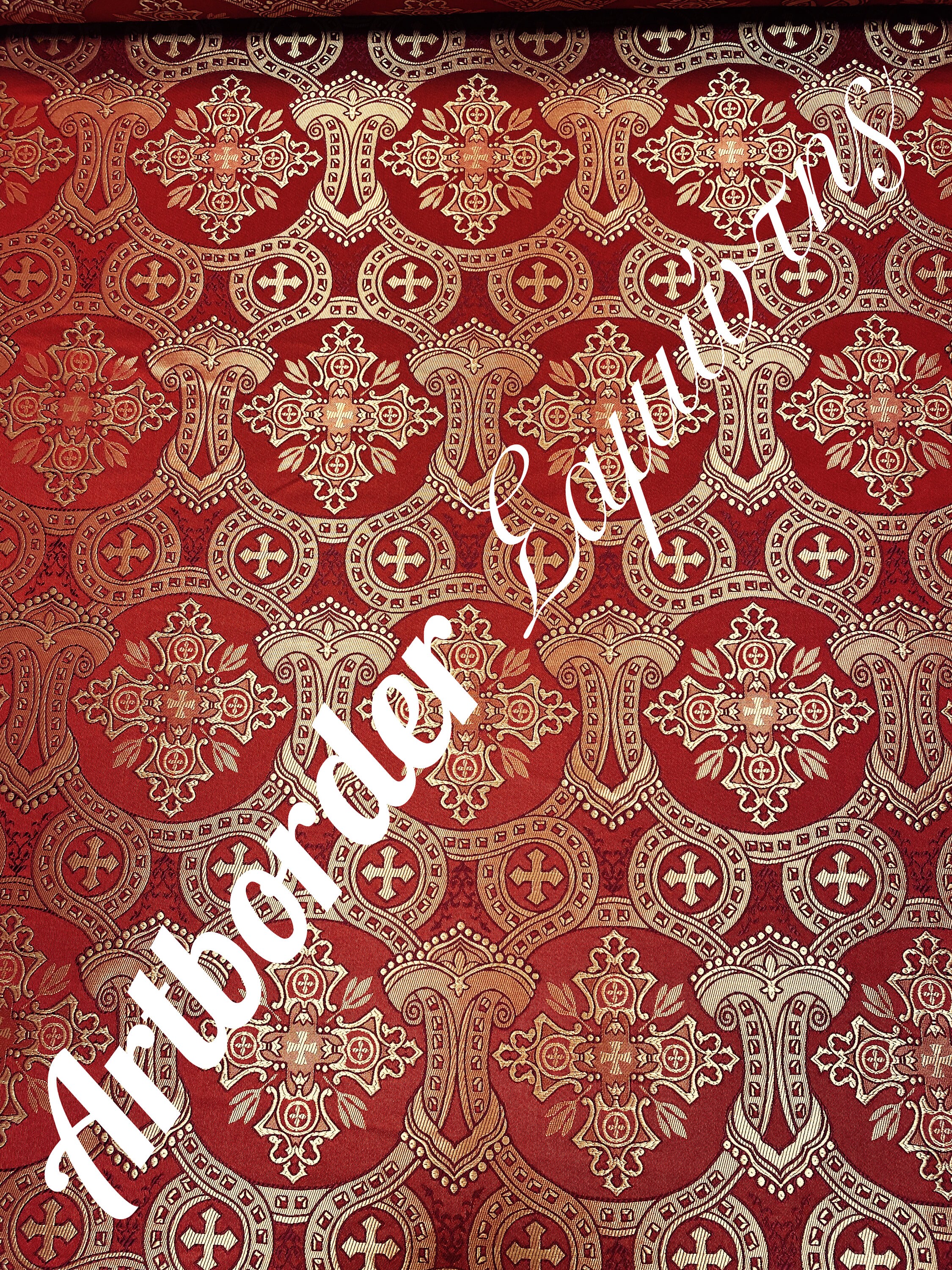 Simple Metallized Brocade 180cm. / Simple Fabric / Liturgical Vestment ...