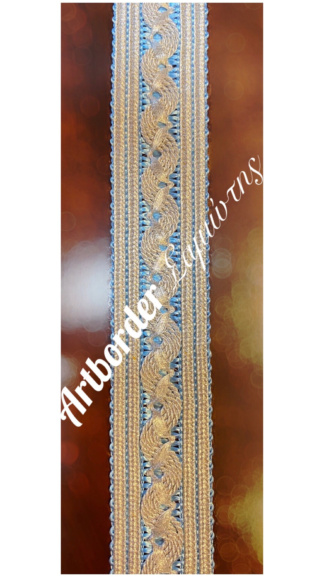 Greek Luxury Metallic Galloon - Ribbon, Design - Wave, 3.5cm Width ...