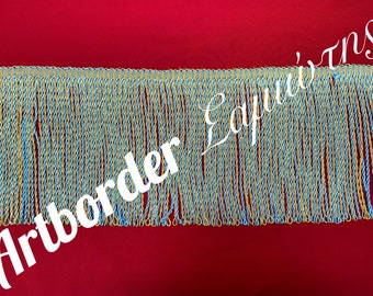 Twisted Metallic / Rayon franje 20cm., 2 meter rol, Bullion gedraaide franje trim 20cm./ 7.87'' inch hoogte, 2 meter rol