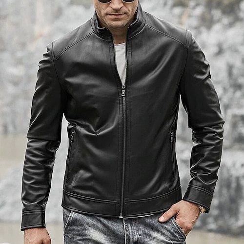 Men's Genuine Lambskin Leather Brown Jacket Slim Fit Moto - Etsy