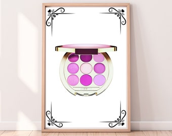 Makeup Wall Art, Digital Eyeshadow Illustration, Stylish Vanity Décor, Printable Gift for Beauty Lovers, Bedroom Poster,  DIGITAL DOWNLOAD