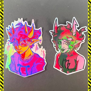Kanaya and Sollux Homestuck Trolls Holographic Stickers