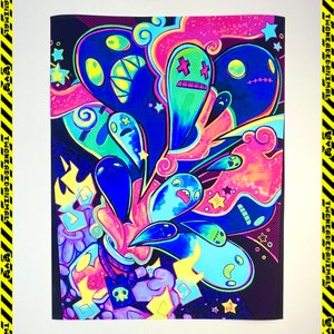Ghost Potion Escape Print UV Blacklight Colors