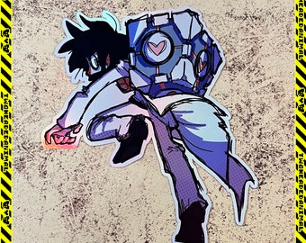Doug Rattmann and Companion Cube Portal 2 Holographic and Vinyl Stickers