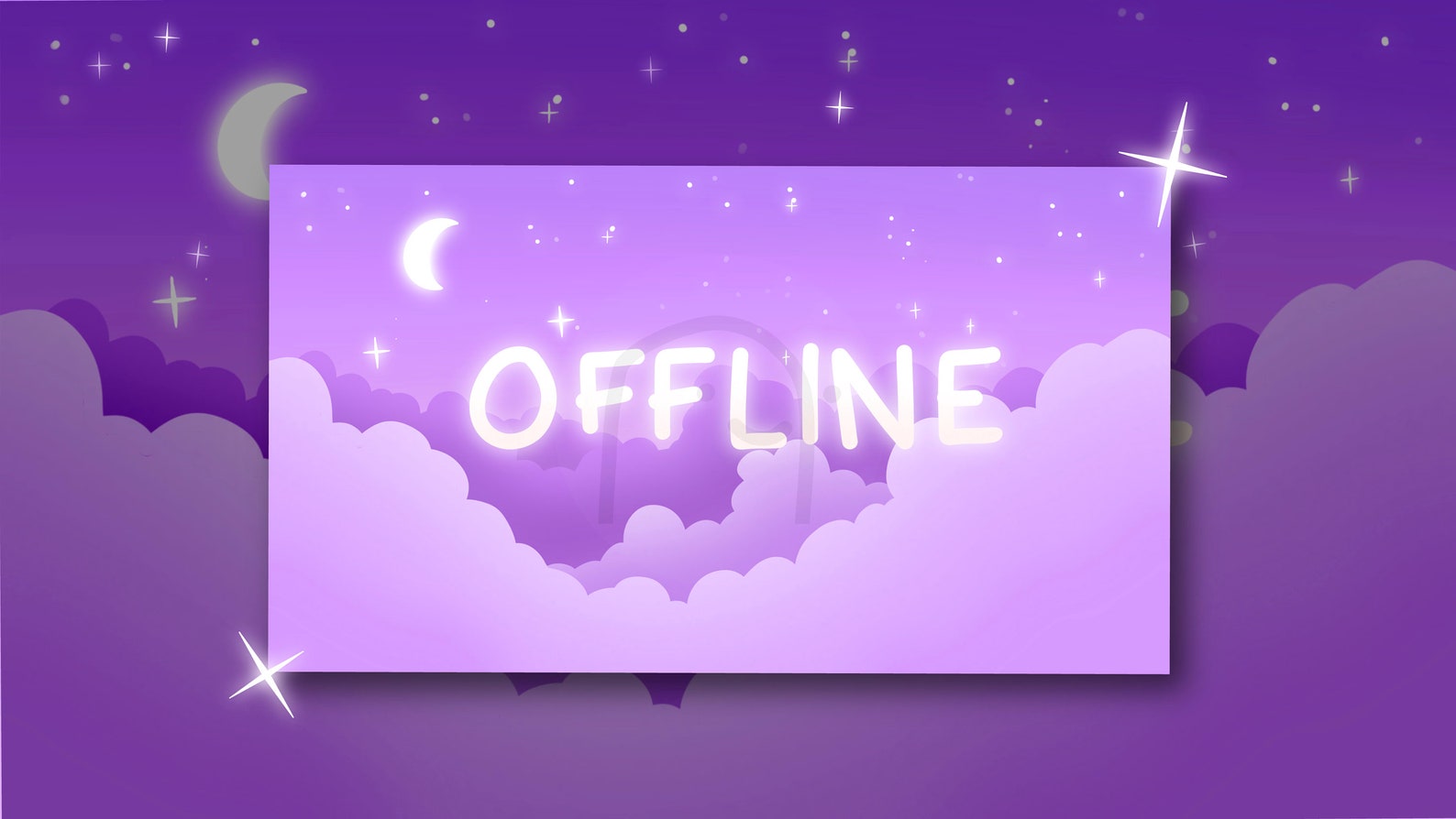 Twitch Offline Banner Lofi Night Sky Pastel Clouds With - Etsy