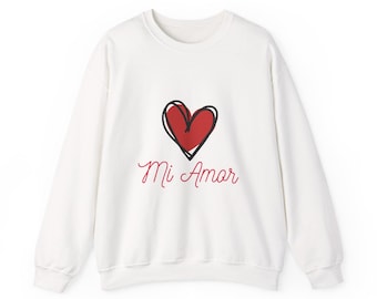 Mi Amor Herz Grafik Sweatshirt | Spanische Liebe Design
