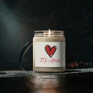 Mi Amor Candle - VALENTINES SPECIAL - Gift For All - Gift For Mom - Gift For Dad - Holiday - Home Decor - Scented Soy Candle, 9oz -