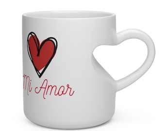 Heart Shape Mug - VALENTINES DAY - Mi Amor - Loved One Gift - Gift Ideas