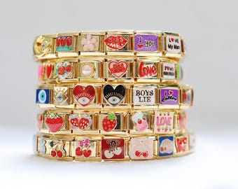 Personalized Italian charm bracelets gold charm jewelry