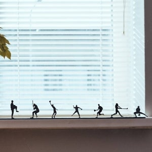 Baseball Spieler Silhouette Ornament aus pflanzlichem Kunststoff