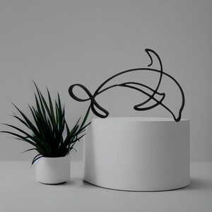 Delfin, minimalistische Wohnkultur, Tier Geschenkidee, Home Office Skulptur, Regal Dekor | Einzigartiges Geschenk | Tischdekoration