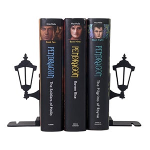 Old Fashioned Street Lamp Silhouette Minimalist Decorative Lightweight Bookends