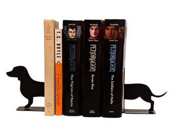 Wiener Dog Dachshund Silhouette Minimalist Decorative Bookends