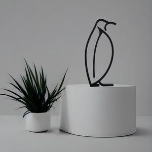 Pinguin Skulptur, minimalistischer Wandschmuck, Geschenkidee für Zuhause, Büroskulptur | Einzigartiges Geschenk | Tabletop Ornament