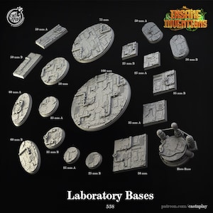 Laboratory Bases | Custom Miniature Bases for Dungeons and Dragons|Pathfinder|Tabletop Wargaming | Cast N Play