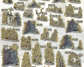 Starożytne ruiny, modułowe ściany: teren RPG do Dungeons and Dragons