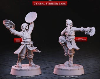 Cymbal Striker Bard Miniature: Dungeons and Dragons RPG, Cast N Play