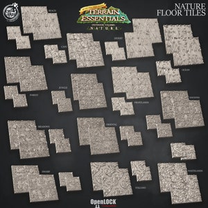 Nature Floor Tiles | Modular Terrain |  RPG Miniature for Dungeons and Dragons|Pathfinder|Tabletop | Scatter Terrain | Cast N Play