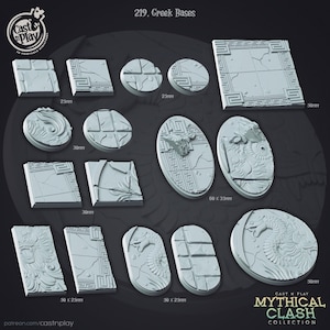 Greek bases | Custom Miniature Bases for Dungeons and Dragons|Pathfinder|Tabletop Wargaming | Cast N Play