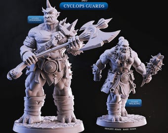 Cyclops Guard Miniature: 32mm Scale Resin Figure for D&D